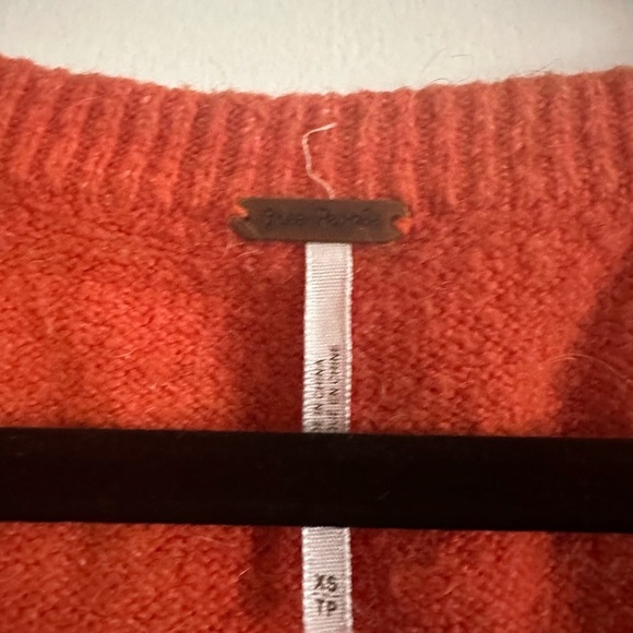 Free People Complete Me Alpaca Blend Orange Plum Striped Long Sleeve Sweater XS - Picture 7 of 7